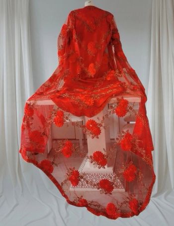 ❤️🤍Magnifique Robe Oriental 3 Pièces Fleurs Relief ❤️🤍