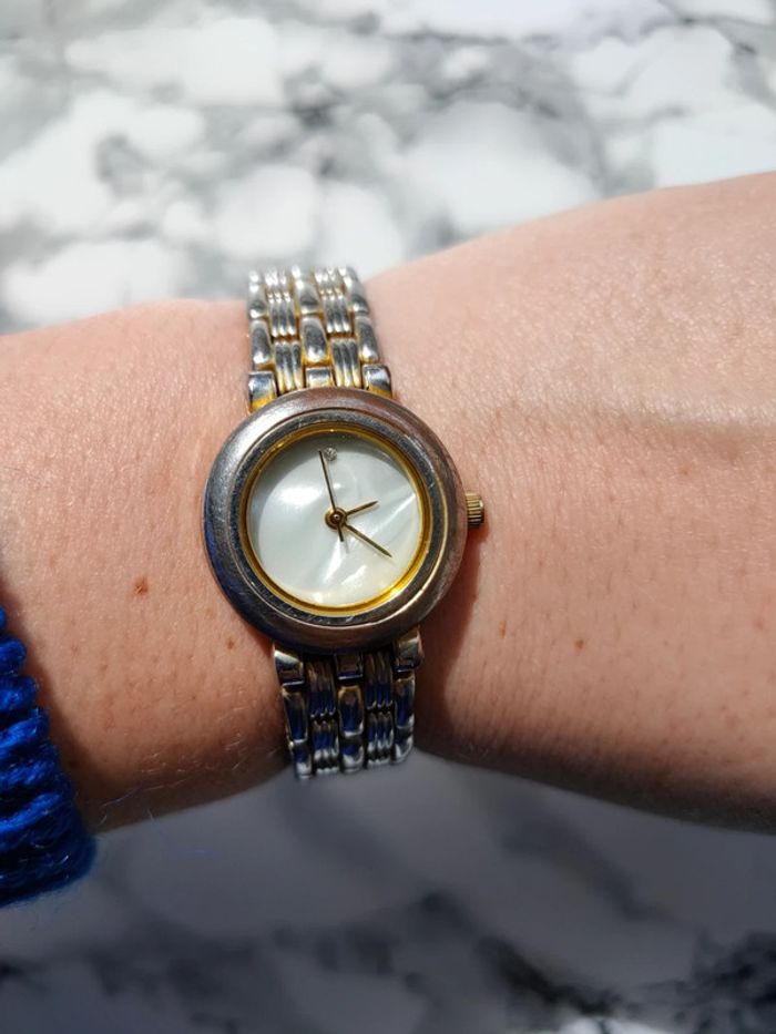 Montre vintage argent et doré - photo numéro 2