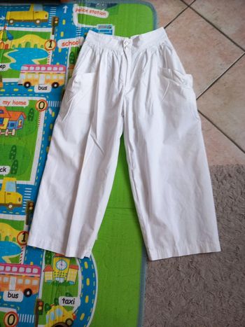 🚪pantalon/ pantacourt blanc coton T38