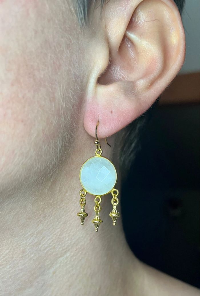 Boucles d’oreilles Pierre de Lune - photo numéro 5
