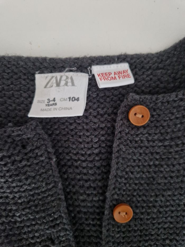 Gilet gris anthracite fille 3/4 ans Zara - photo numéro 2