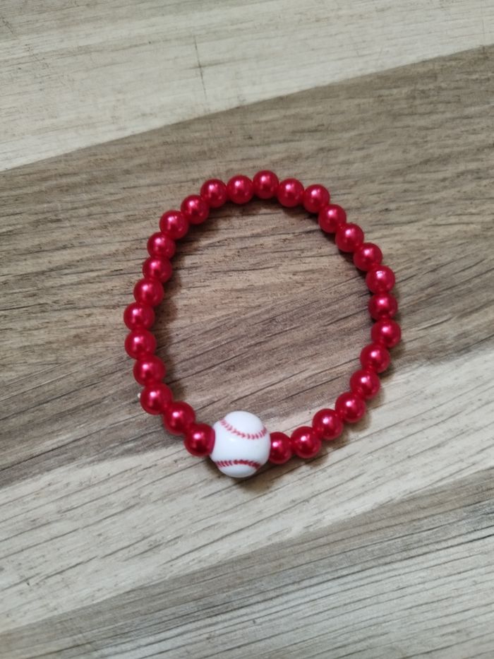 Bracelet perles baseball