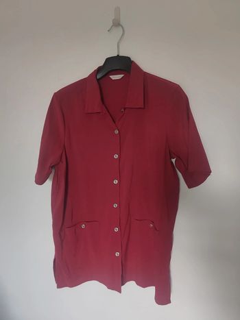Chemise manches courtes Daxon rouge bordeaux taille 44 modal