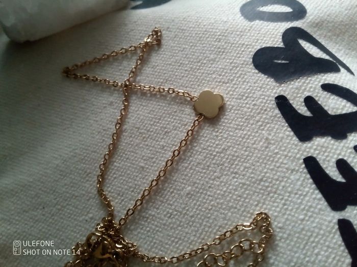 Collier porte bonheur trèfle à 4 feuilles en acier inoxydable - photo numéro 3