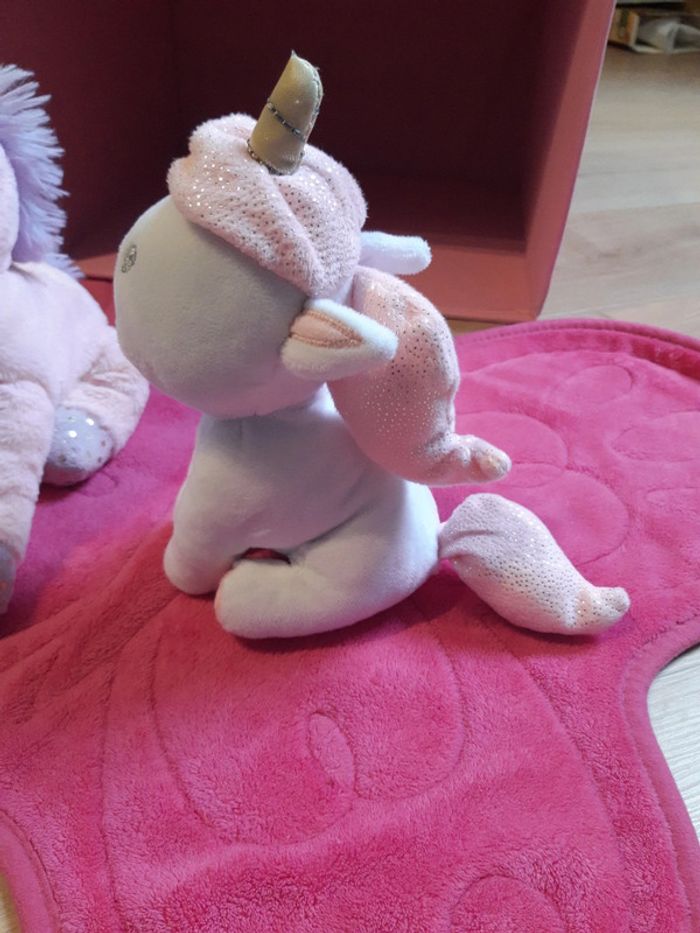 Lot 2 peluches licorne avec petit sac - photo numéro 2