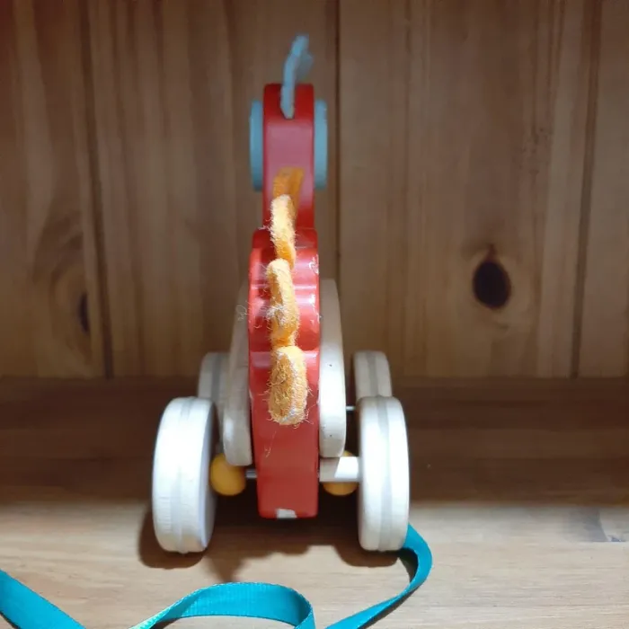 Jouet à tirer Poule Polka en bois - photo numéro 5