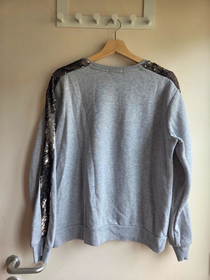 Sweat gris primark à paillettes manches - taille m - photo numéro 5