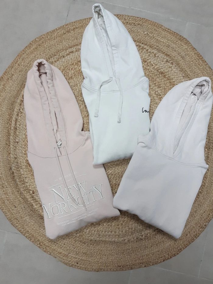 Lot de 3 sweats à capuche