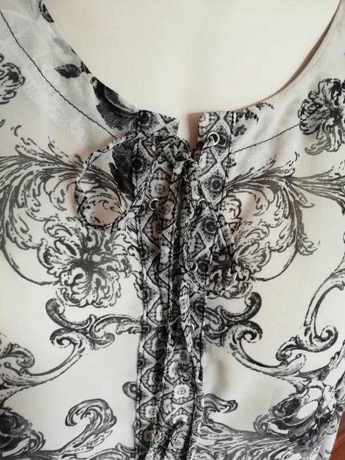 Blouse top légère printemps été volute noir blanc white black - photo numéro 2