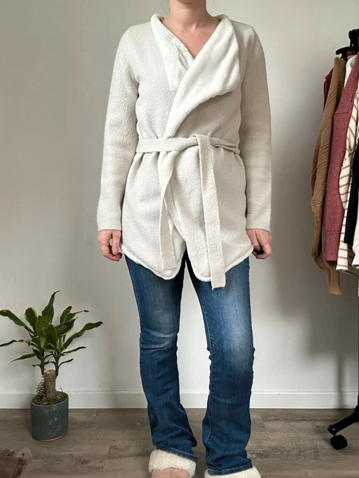 Rougegorge Gilet hiver gris clair – Taille 36 – Très bon état - photo numéro 2