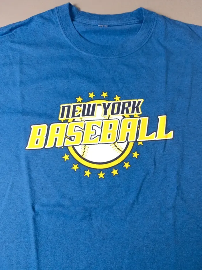 T-shirt imprimé New York baseball graphic tee yellow collège - L - photo numéro 2