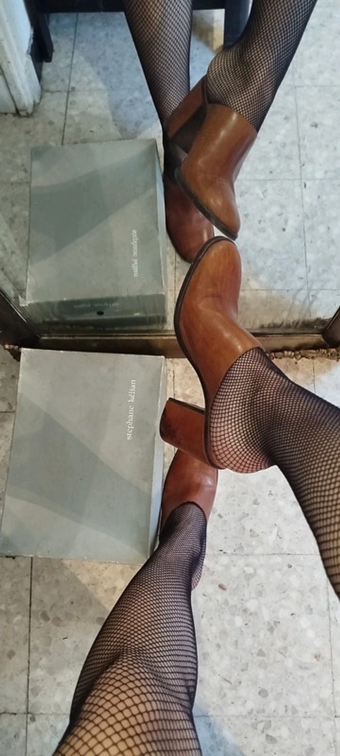 Sabots Cognac en cuir véritable Stéphane Kelian - photo numéro 5