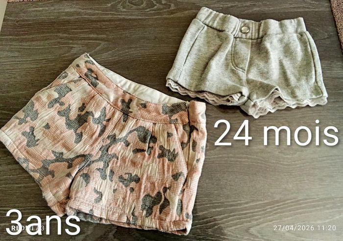 Lot 2 shorts fille 24/36 mois - photo numéro 1