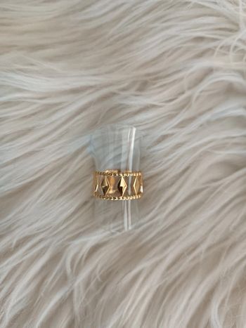 Bague dorée en acier inoxydable réglable motif triangles Easyclothes Neuf