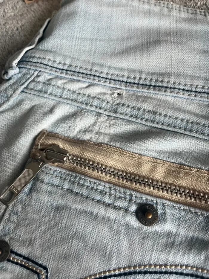 Short en Jean Ykk Taf Denim Rules Taille 40 – Bleu Clair Délavé, Coupe Classique – Casual & Bohème - photo numéro 5