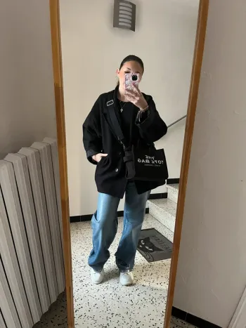 Jean large bleu/argenté Amisu