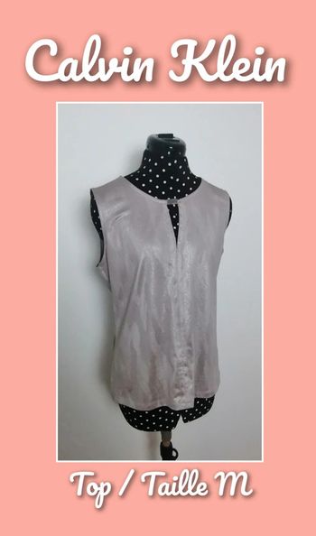 Top / débardeur argenté Taille M Calvin Klein