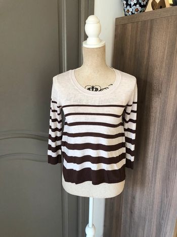 Blouse été taille 36 beige et marron impeccable