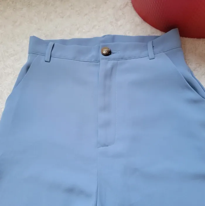 Pantalon large fluide bleu clair - photo numéro 4