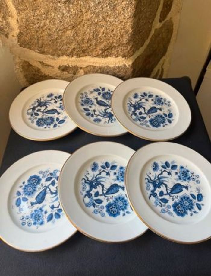 Magnifique lot de 6 petites assiettes à dessert ou fromage Limoges Vintage - photo numéro 3
