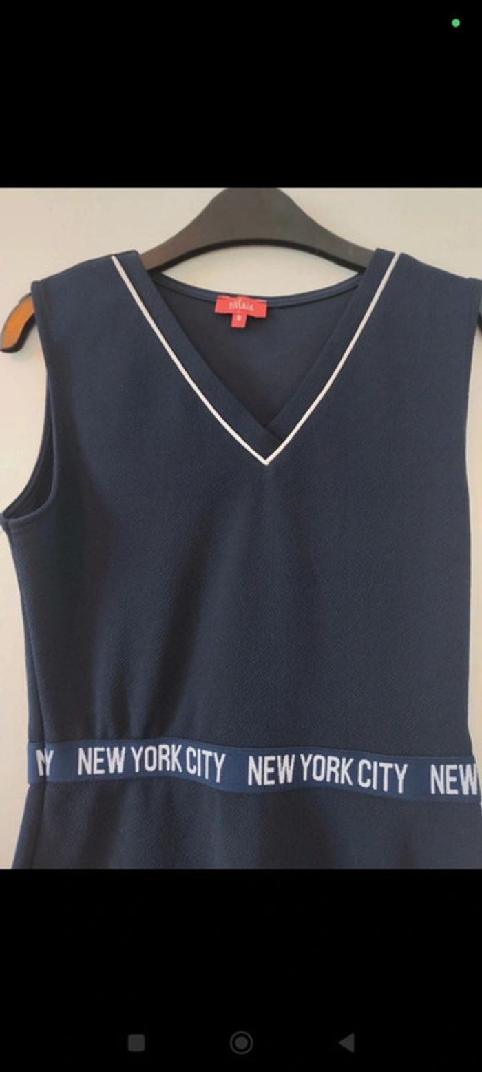 Robe bleu marine ceintrée et évasée taille S Tissaïa - photo numéro 4