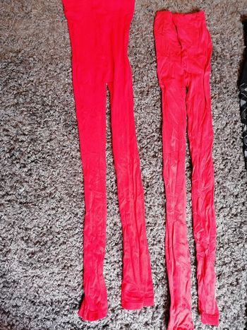 2 paires de collants rouge sans pieds S