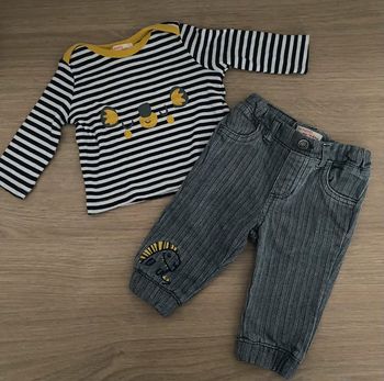 Ensemble t-shirt manches longues et pantalon DPAM 6 mois