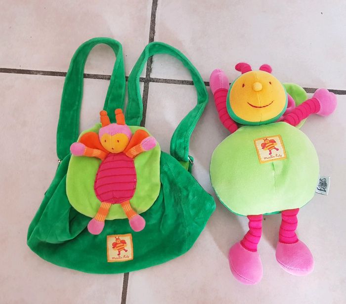 Lot doudou et sac à dos moulin roty