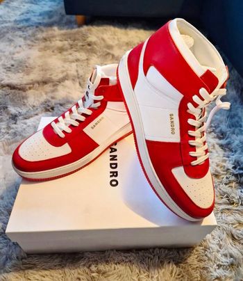 Baskets montantes Sandro – Rouge & Blanc – Taille 43 – Neuf