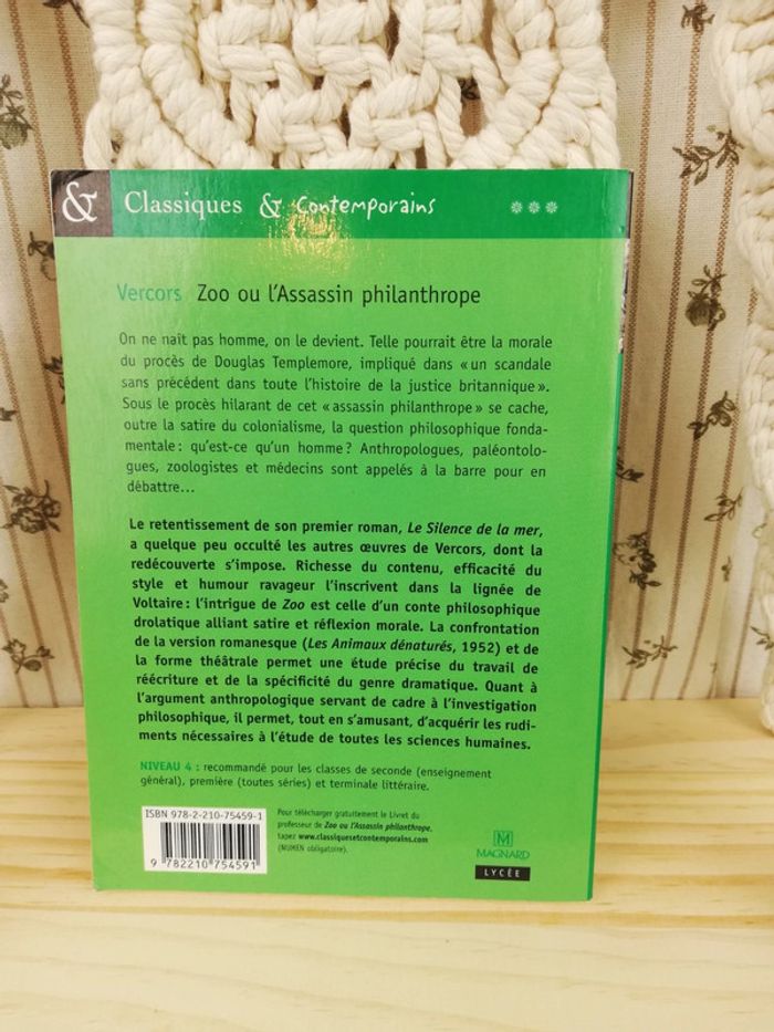 Livre Vercors Zoo ou L assassin philanthrope - photo numéro 2