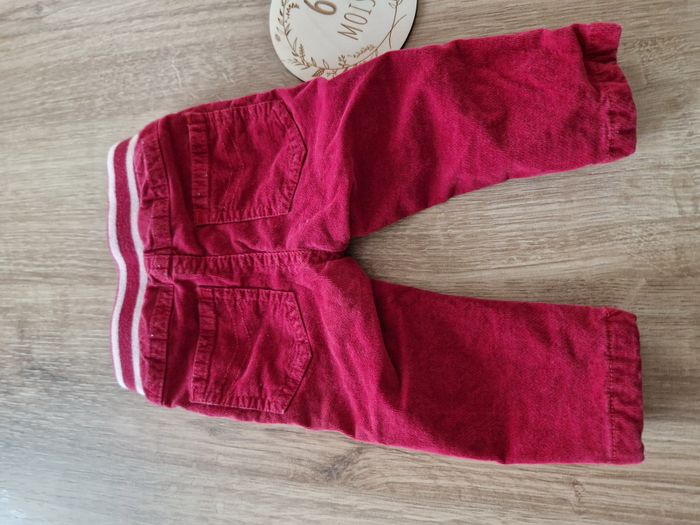 Pantalon Coton Côtelé / Velours Milleraies Rouge Framboise Mots d'enfants - 6 mois - photo numéro 4