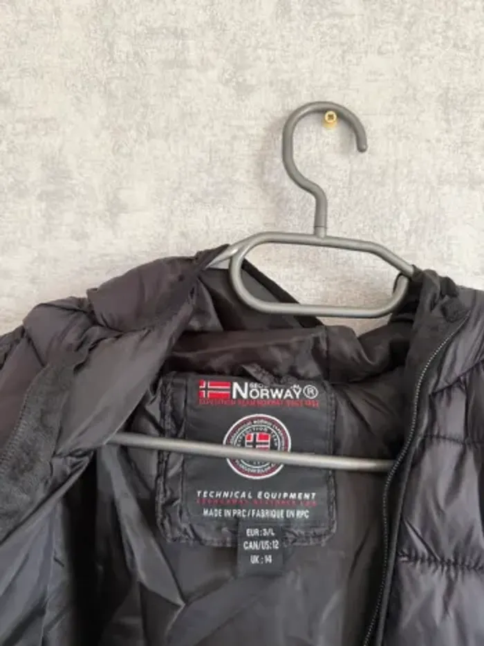 Doudoune à capuche noire Geographical Norway taille L - photo numéro 2