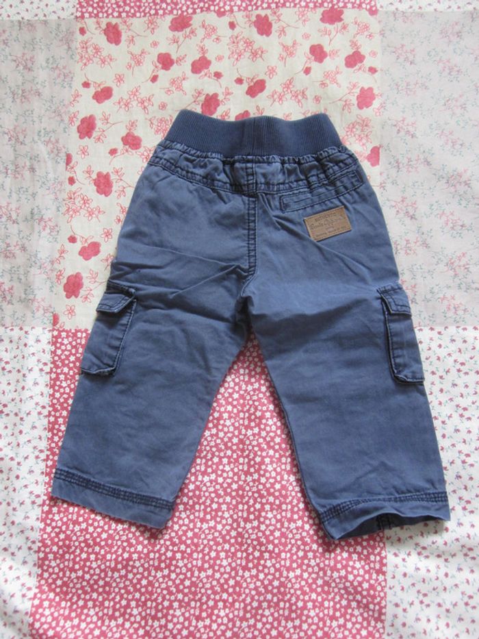 Pantalon toile bleu 12 mois - photo numéro 2