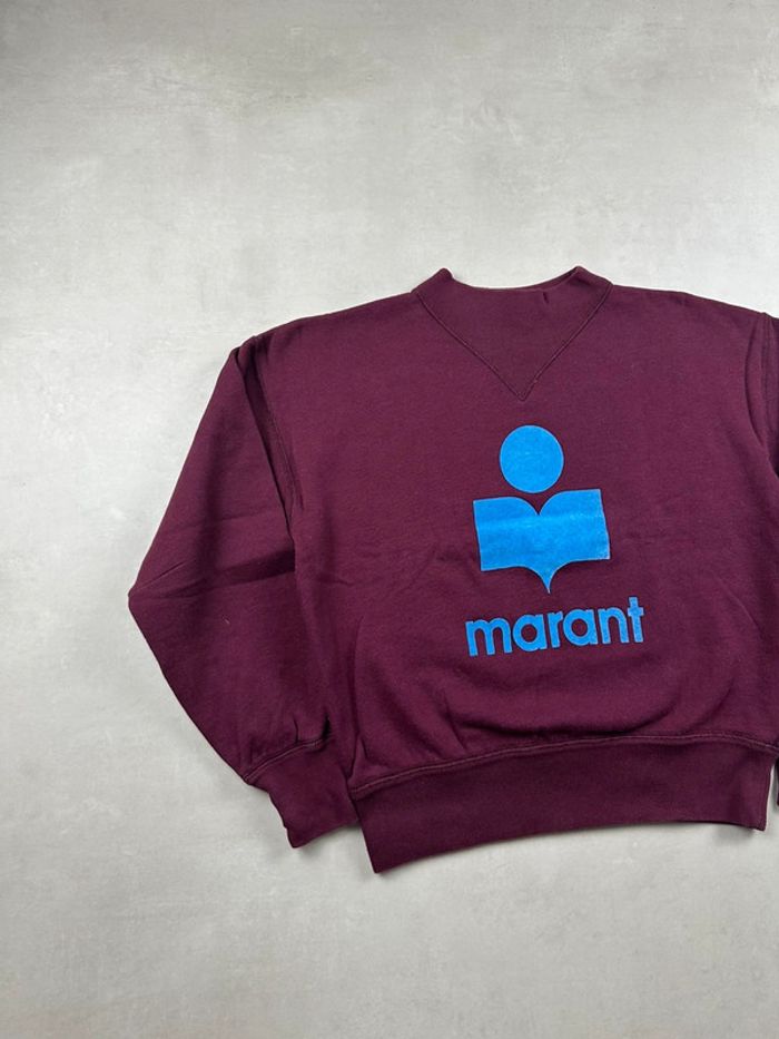 Crewneck Isabel Marant Bordeaux Logo Bleu Central Femme | S - photo numéro 4