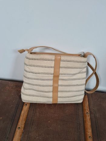 Sac d'été beige rayé