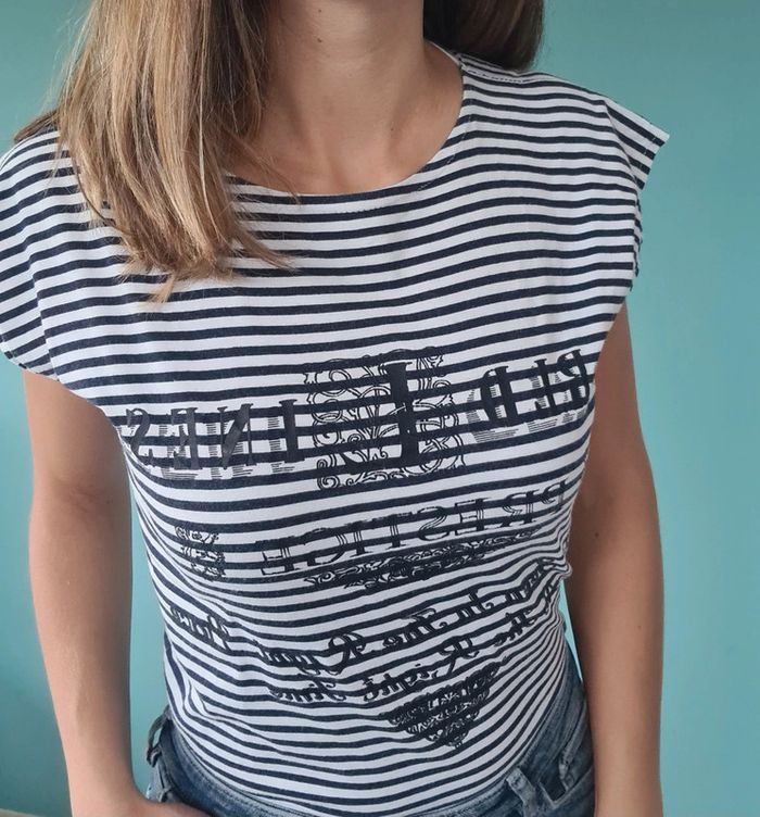 Tee-shirt original à rayures Vintage taille 36 - photo numéro 2