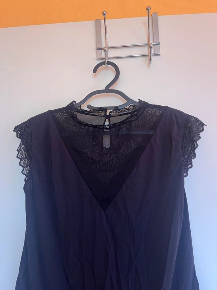 Body sexy tulle noir taille 42/44 dentelle - photo numéro 4
