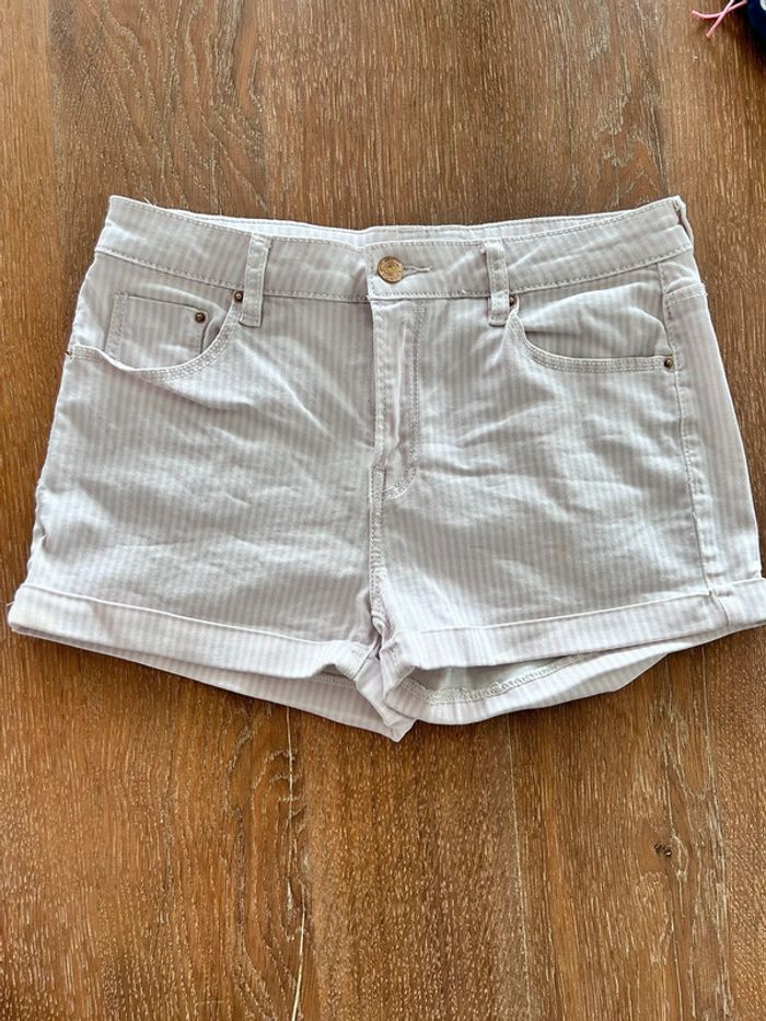 Short rayé rose