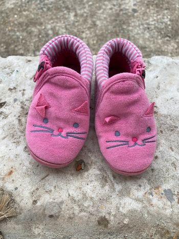 Paire chaussons fermetures rose Isotoner fille, 21