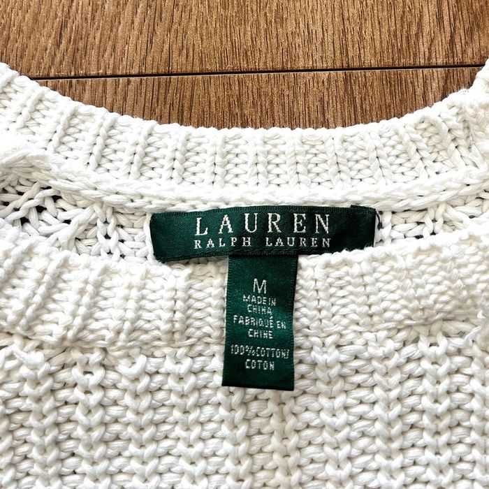 Pull torsadé blanc Lauren Ralph Lauren pour femme, taille M - photo numéro 5
