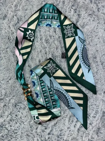 Bracelet foulard, bijoux acier inoxydable, bijou vert sapin