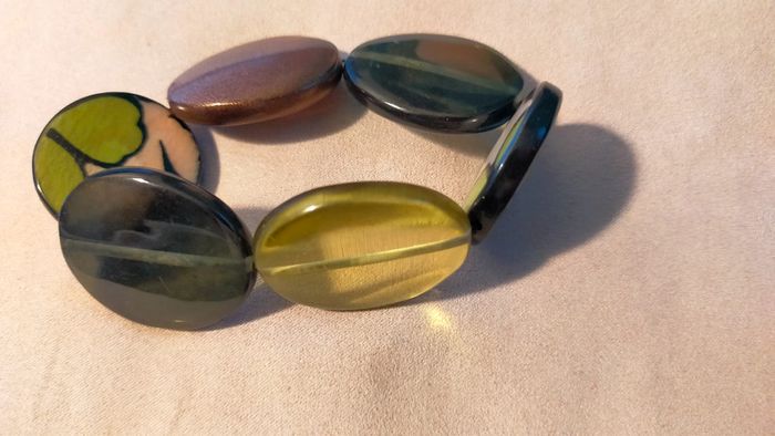 Bracelet élastique – Pastilles colorées & motif abstrait – Collection Terres d’Ailleurs - PMN - photo numéro 6