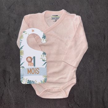 Body rayé rose blanc Kiabi / 1 mois / Très bon état