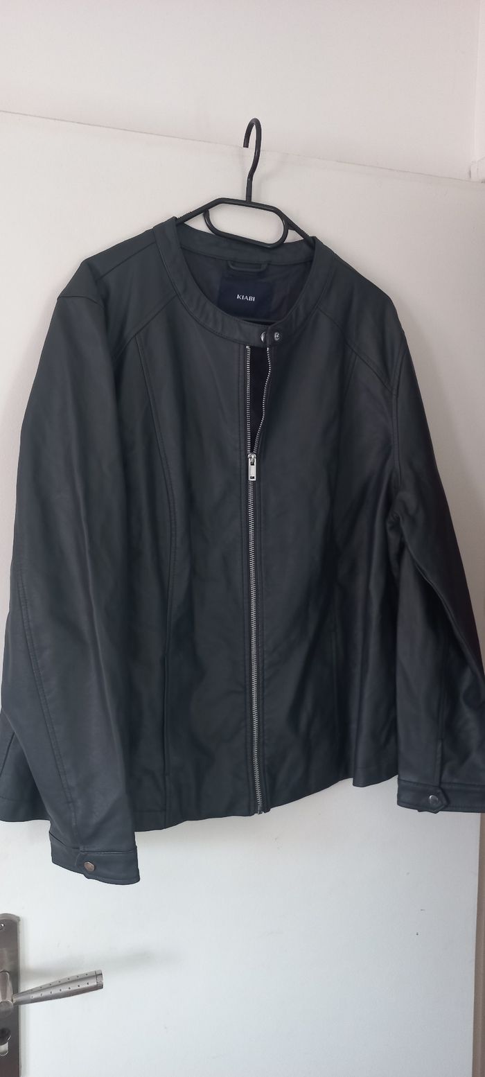 Veste simili cuir grise - photo numéro 3