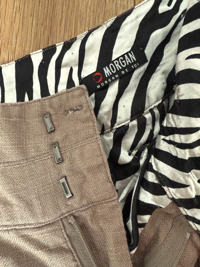 Pantalon en lin et coton Morgan beige en 34 - photo numéro 2