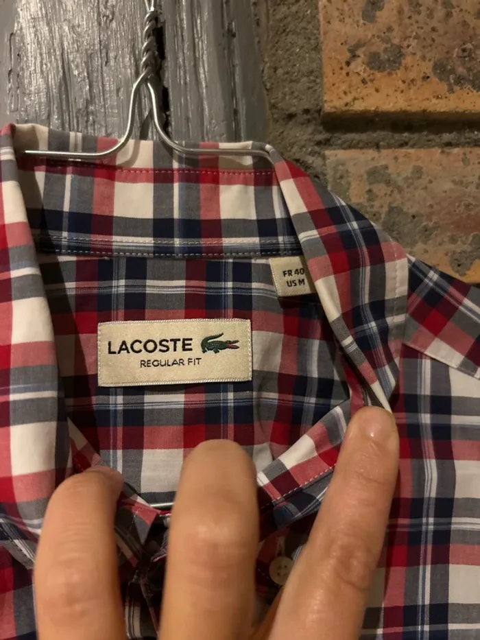 Chemise à carreaux manches courtes, Lacoste taille M - photo numéro 2