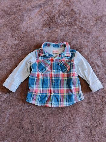 Sur chemise carreaux t-shirt gris Levis 18 mois