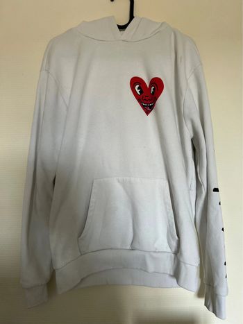 Pull blanc à motif
