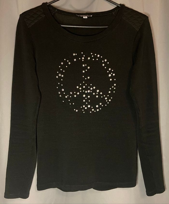 Pull »Zoé&Co »noir et pastilles argentées