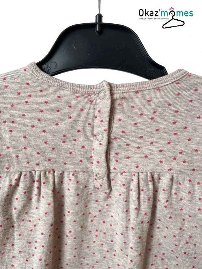 T-shirt manches longues beige (étoiles roses) - Petit Bateau 12 mois - photo numéro 4